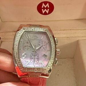 Women's Silver and Pink Watch authentic